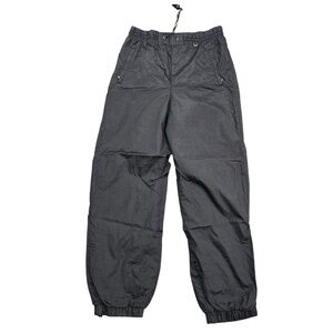 Vintage Black Bear Ski Pants Mens Medium Nylon Elastic Waist Snow Outdoor 90s